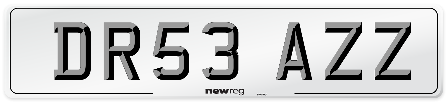 DR53 AZZ Number Plate from New Reg